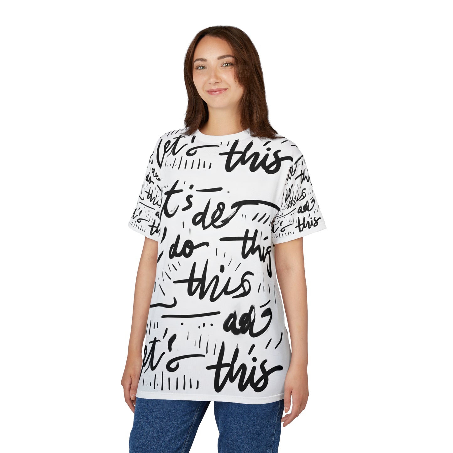 Motivational Unisex Cut & Sew Tee - "Let's Do This!" Black and White Design