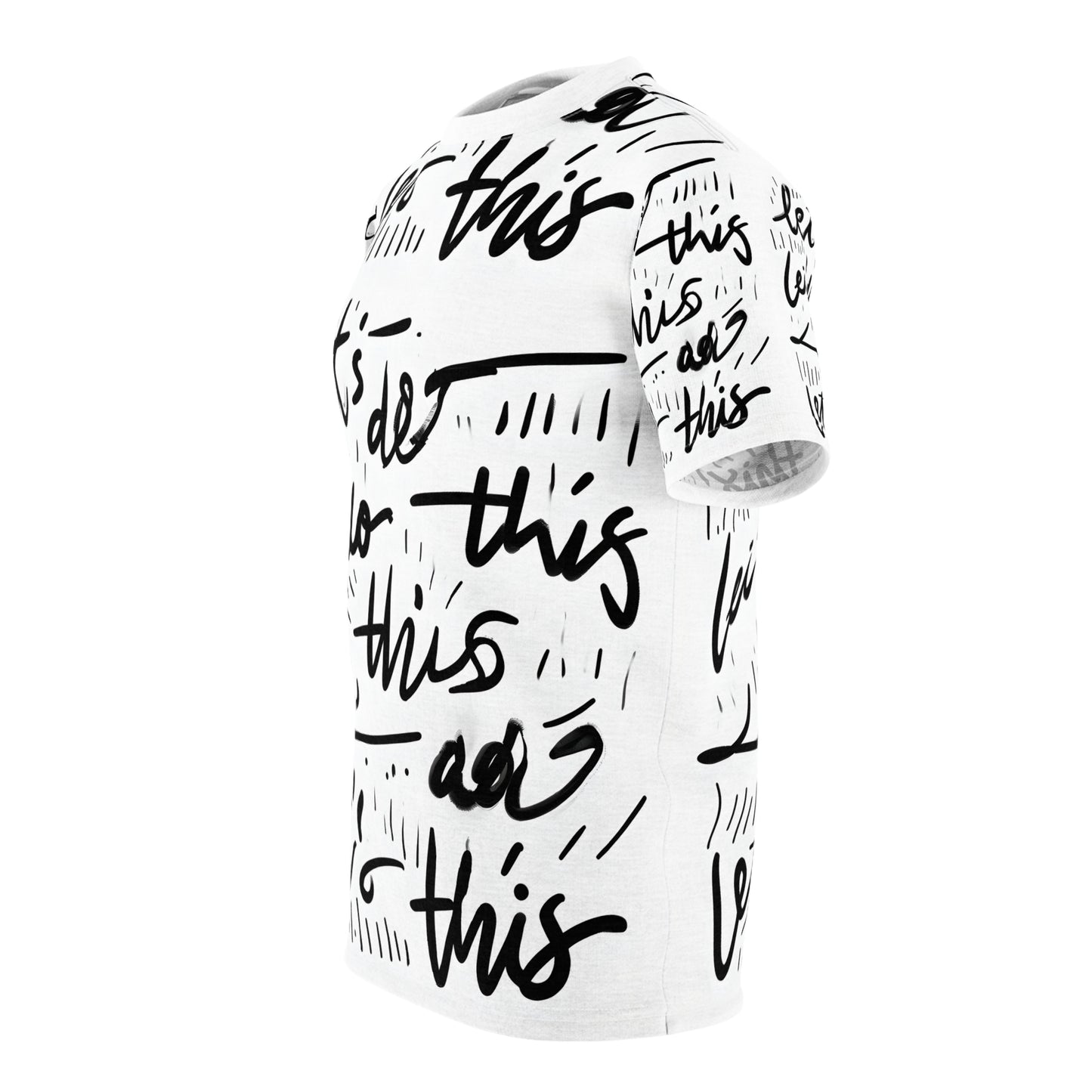 Motivational Unisex Cut & Sew Tee - "Let's Do This!" Black and White Design