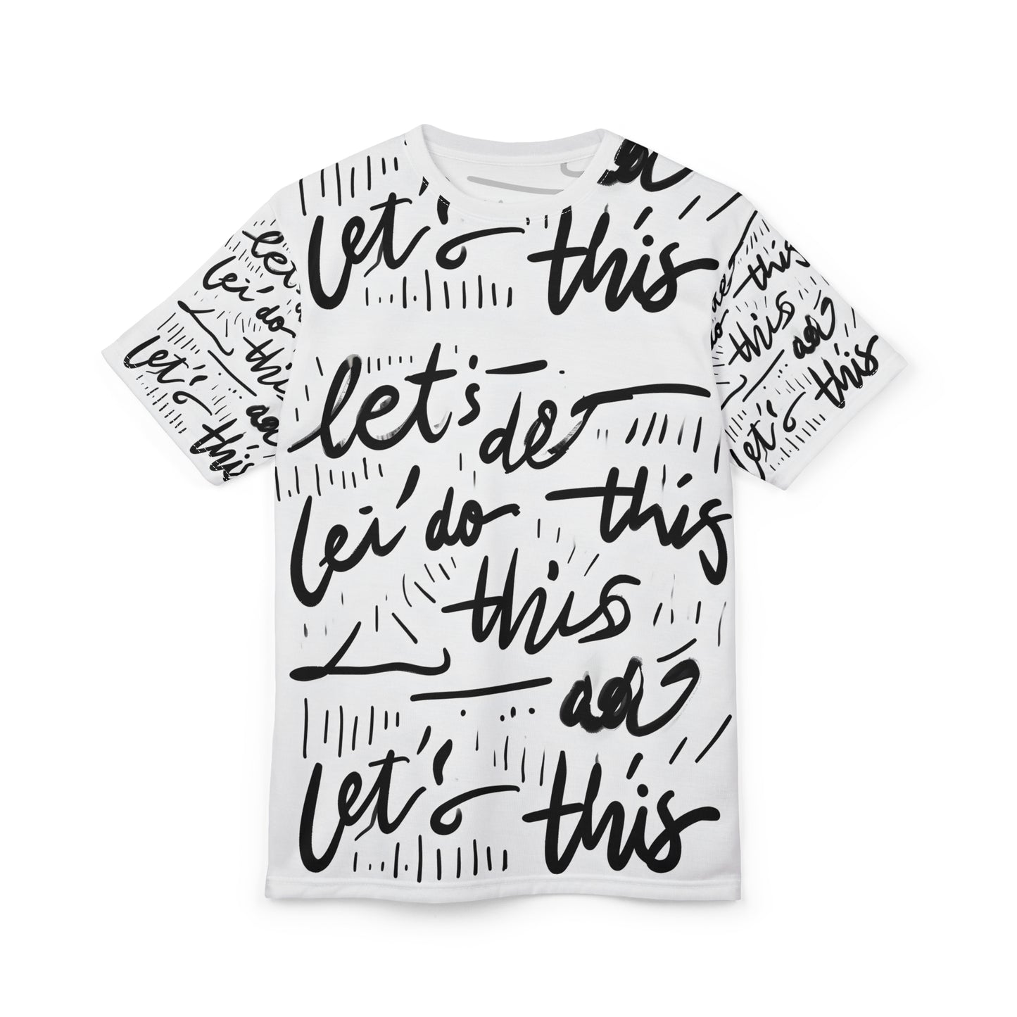 Motivational Unisex Cut & Sew Tee - "Let's Do This!" Black and White Design