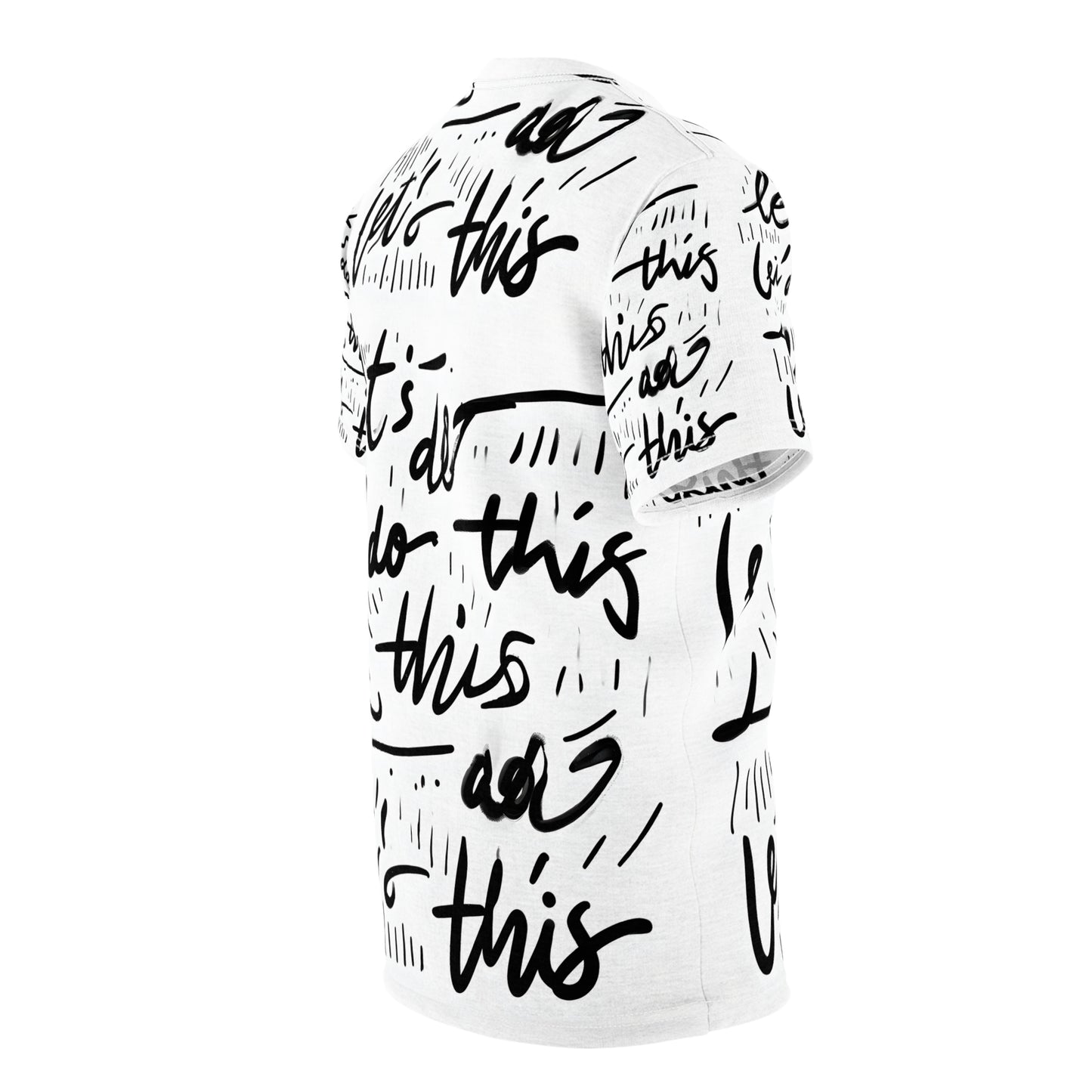Motivational Unisex Cut & Sew Tee - "Let's Do This!" Black and White Design