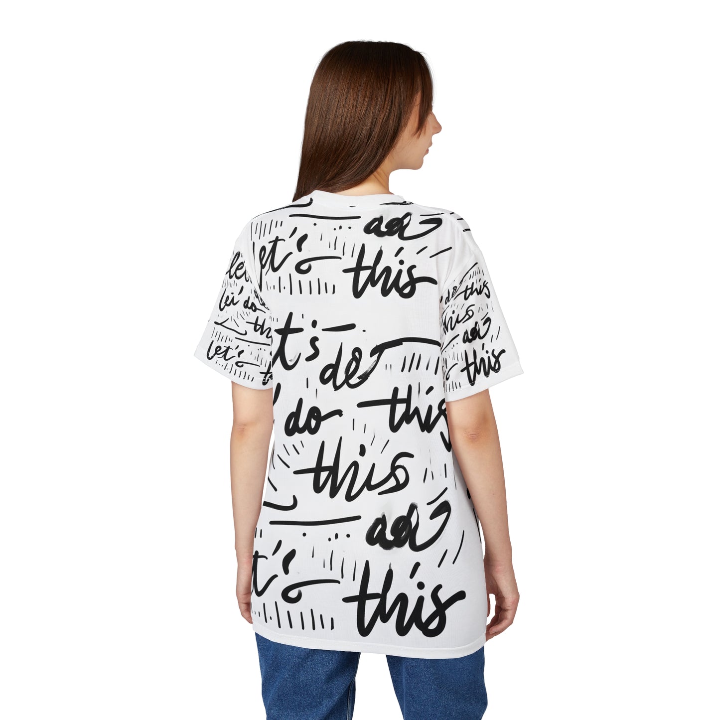 Motivational Unisex Cut & Sew Tee - "Let's Do This!" Black and White Design