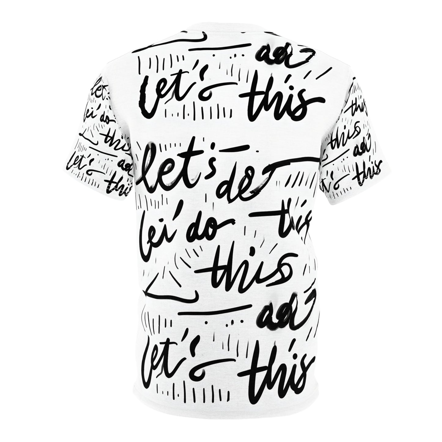 Motivational Unisex Cut & Sew Tee - "Let's Do This!" Black and White Design