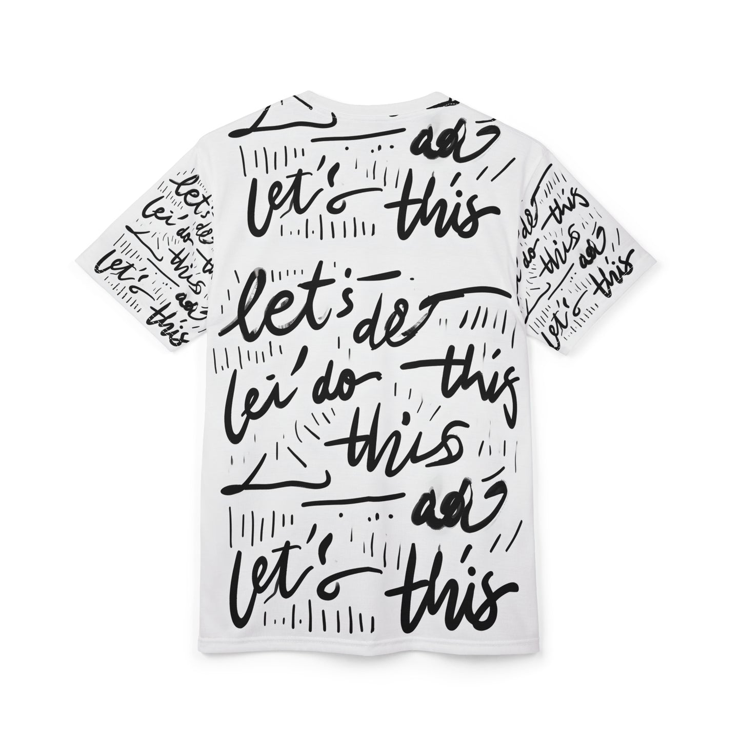 Motivational Unisex Cut & Sew Tee - "Let's Do This!" Black and White Design
