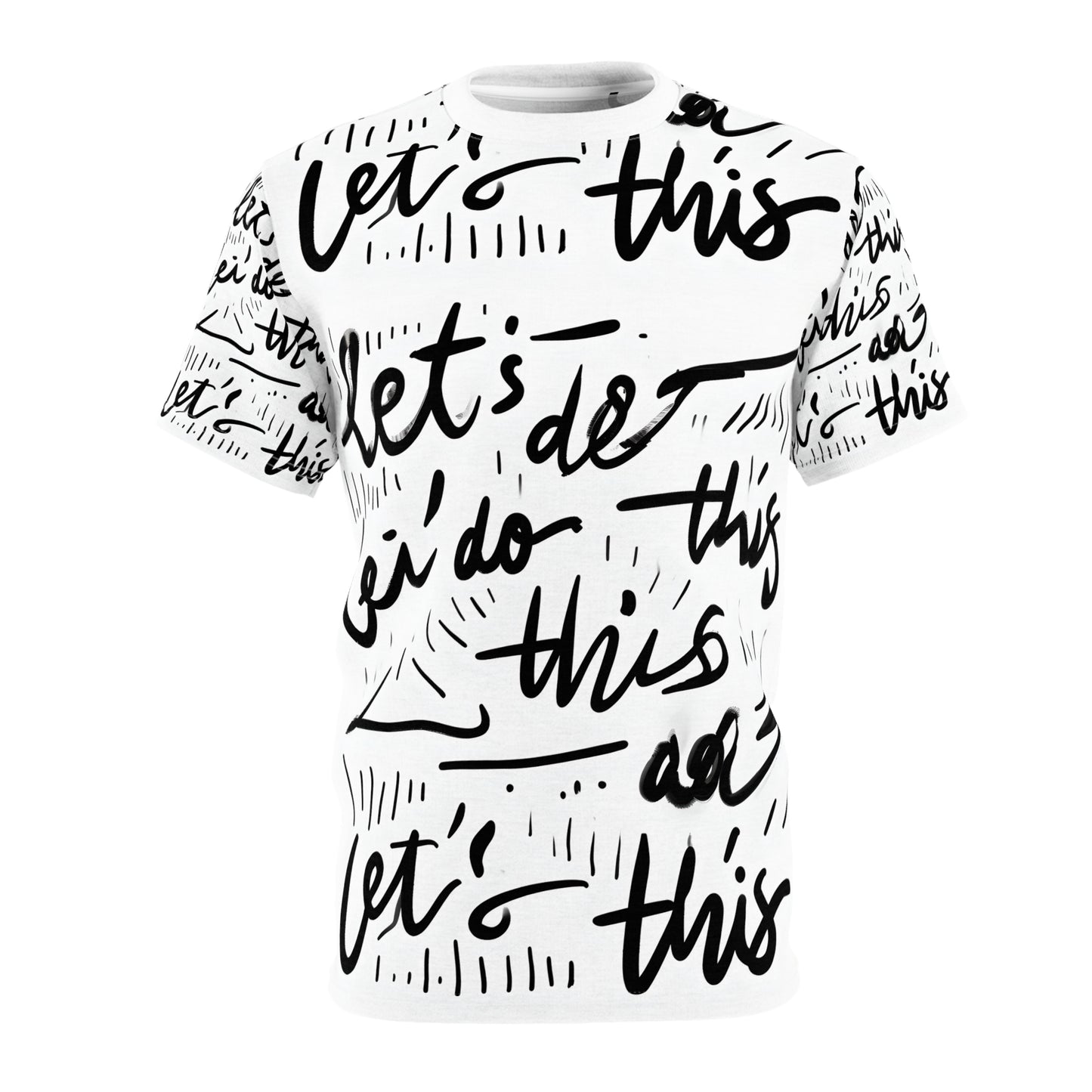 Motivational Unisex Cut & Sew Tee - "Let's Do This!" Black and White Design