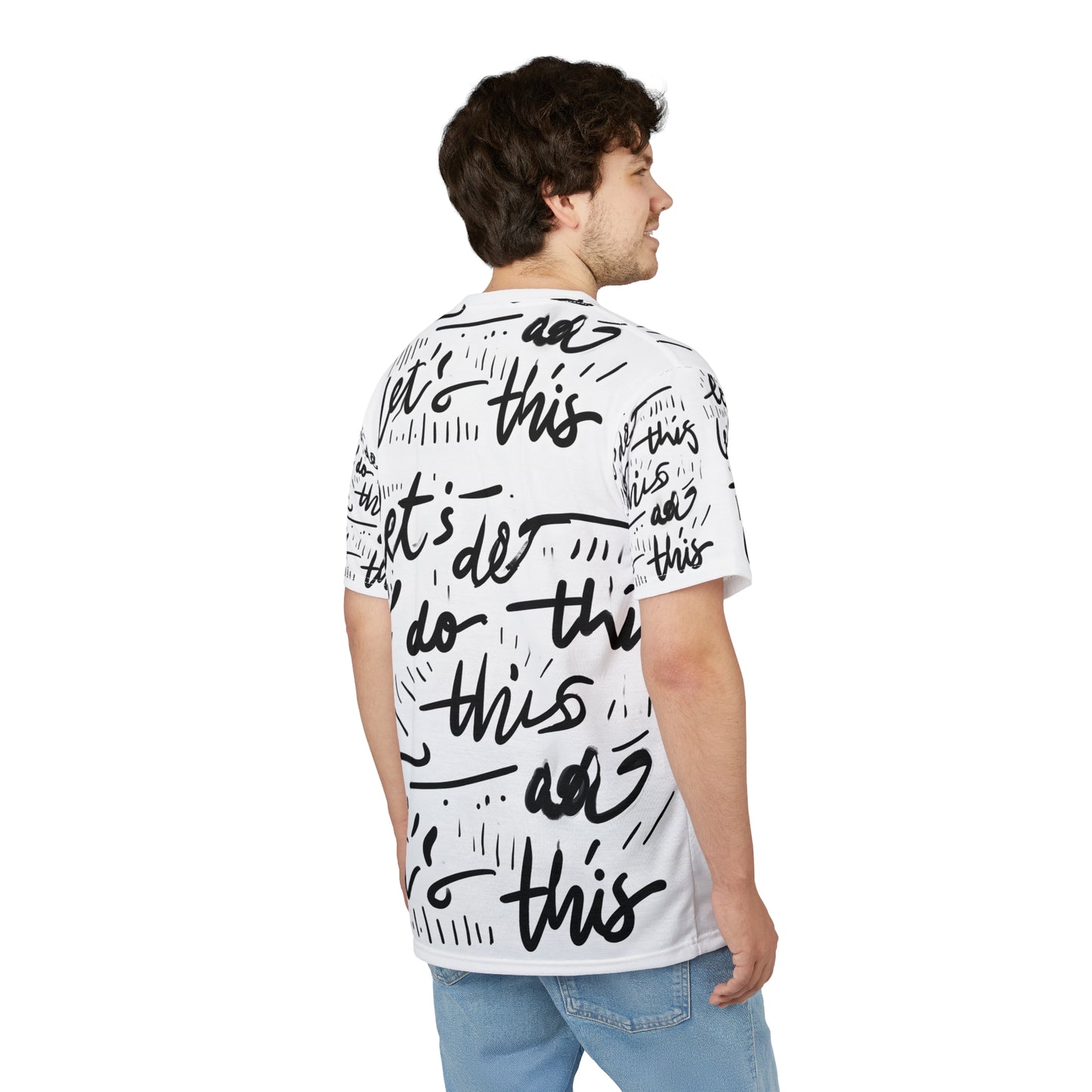 Motivational Unisex Cut & Sew Tee - "Let's Do This!" Black and White Design