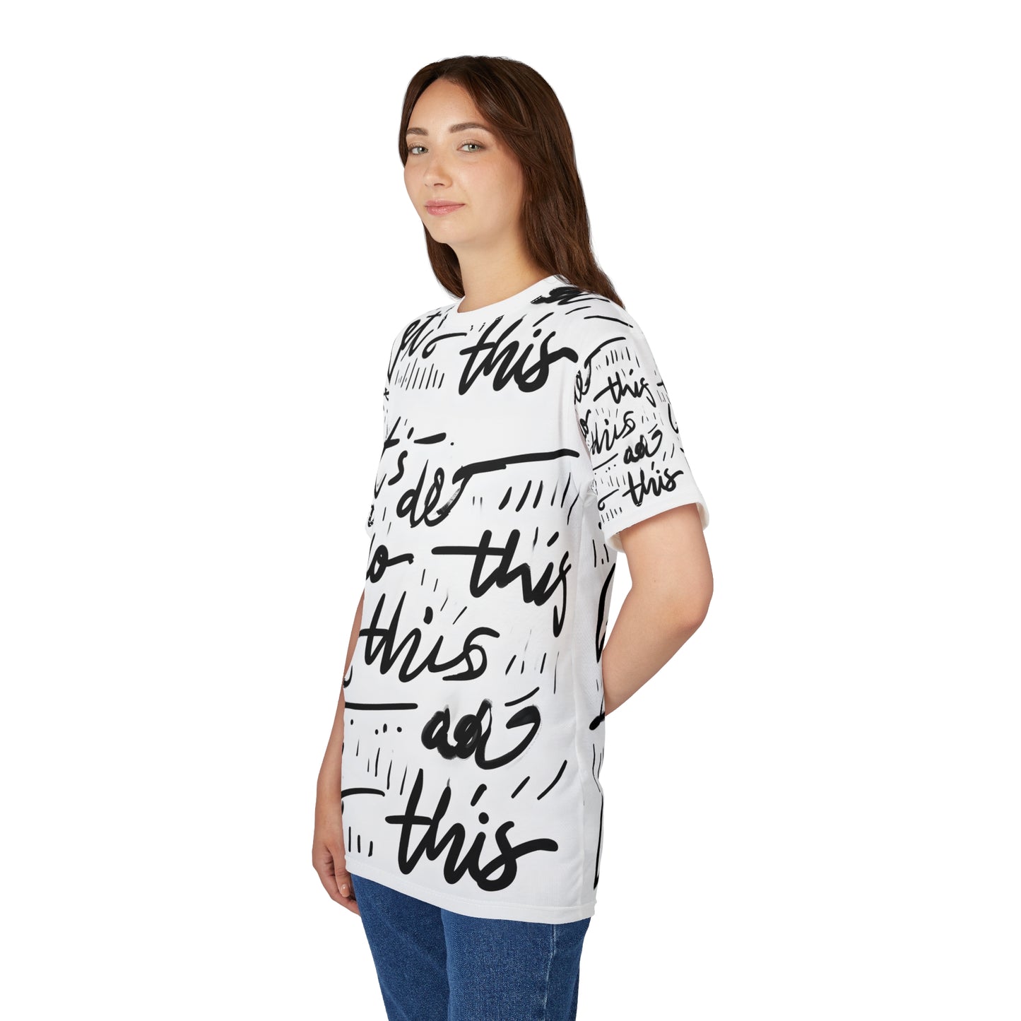 Motivational Unisex Cut & Sew Tee - "Let's Do This!" Black and White Design
