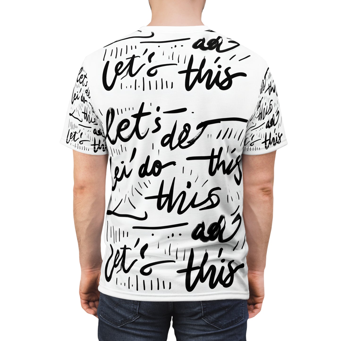 Motivational Unisex Cut & Sew Tee - "Let's Do This!" Black and White Design