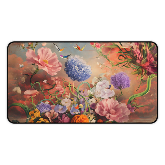 Vibrant Floral Desk Mat – Colorful Nature-Inspired Mouse Pad for Home & Office